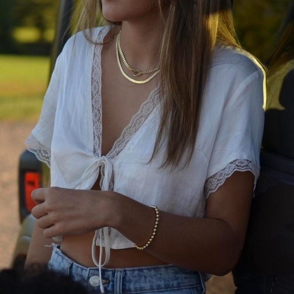 White princess polly silk top - Picture 2 of 5